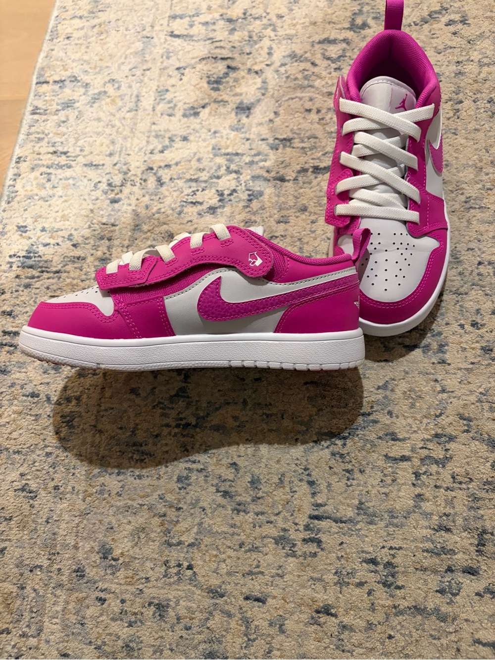 Nike Jordan Kids' Pink and White Low-Top Sneakers with